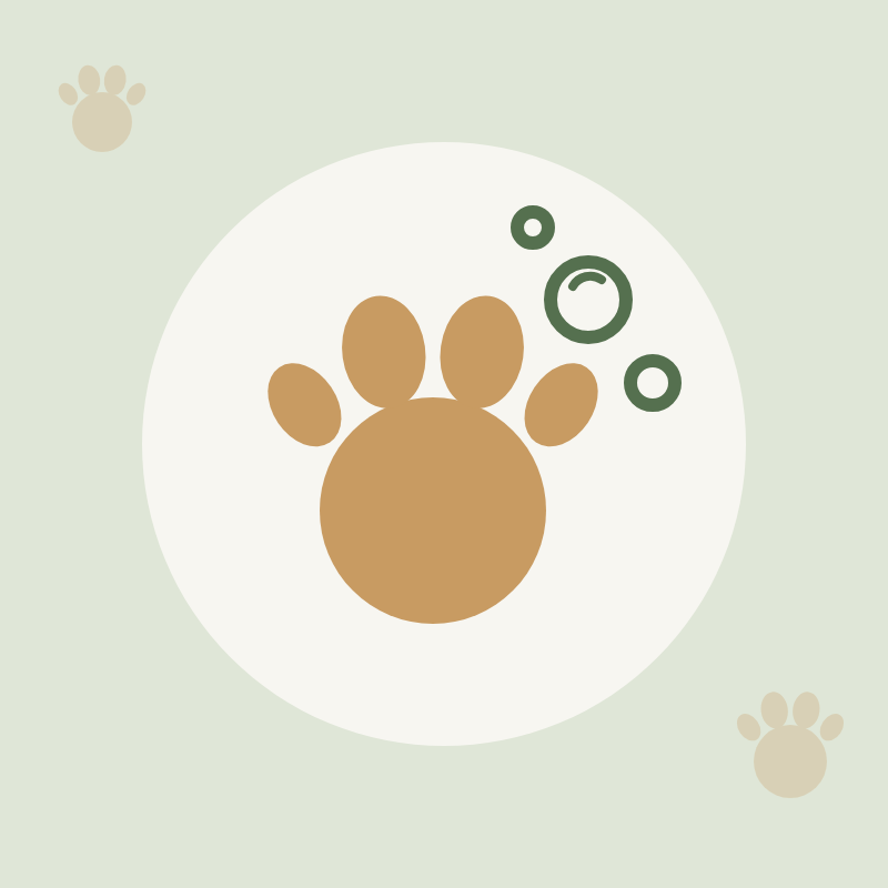 Grooming Essentials — paw with bubbles icon