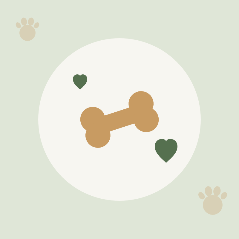 Treats & Chews — dog bone with hearts icon