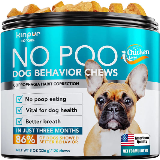 No-Poo probiotic chews to stop poop eating in dogs, 180 soft chews
