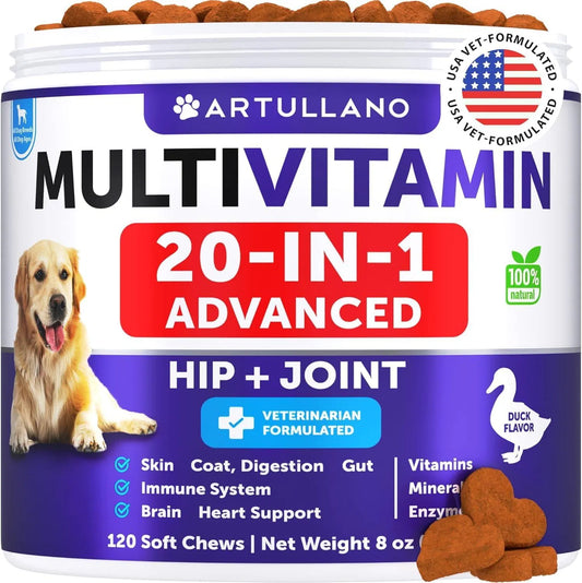 20-in-1 dog multivitamin chews with glucosamine, 120 count jar
